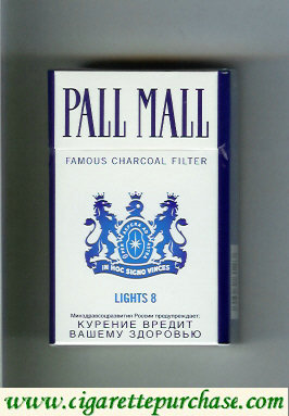 Pall Mall Famous Charcoal Filter Lights 8 cigarettes hard box